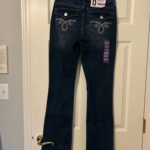 Seven7 Women's Rocker Slim Boot Cut Jeans - Dark Blue - Picture 2 of 10